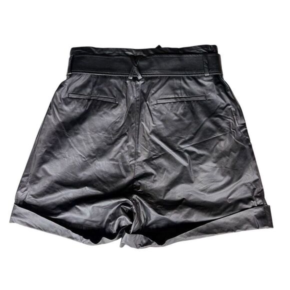 Elizabeth and James Women's Black Paperbag Shorts Size 14 High-Waisted size 32 - Picture 4 of 7